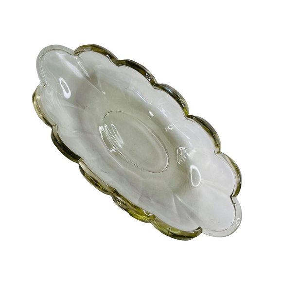 Vintage Glass Scalloped Celery Relish Dish 8.5 x 4" Oval - Picture 2 of 4